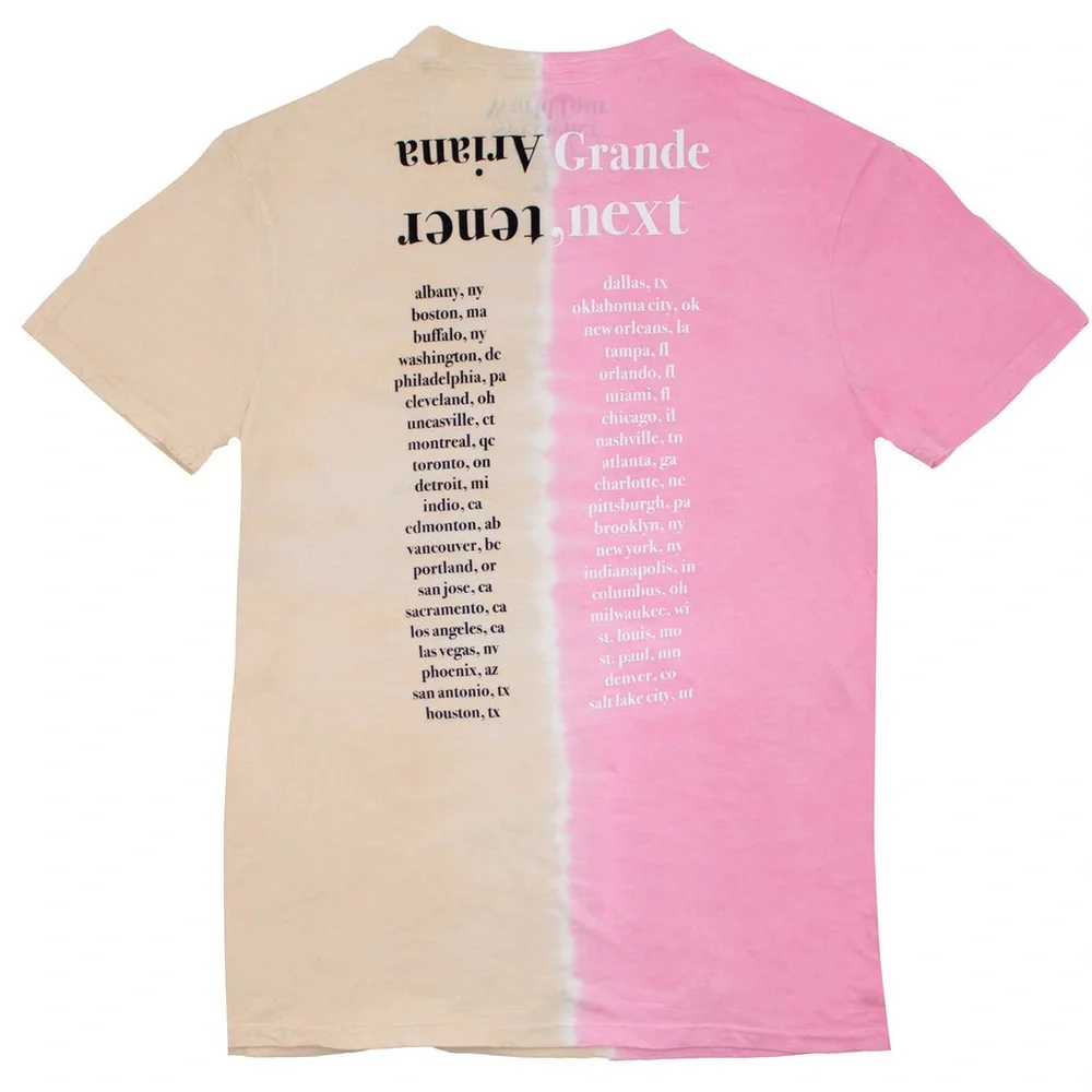 ARIANA GRANDE Sweetener Thank U Next World Tour SWT Split Color T-Shirt XL NEW - Picture 2 of 10